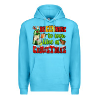 Ocean Blue beginning to look like a christmas with gin and gifts Premium Hoodie - AdoDesignShop