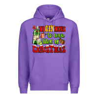 Purple beginning to look like a christmas with gin and gifts Premium Hoodie - AdoDesignShop