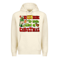 Sandshell beginning to look like a christmas with gin and gifts Premium Hoodie - AdoDesignShop