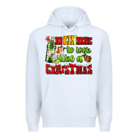 White beginning to look like a christmas with gin and gifts Premium Hoodie - AdoDesignShop