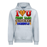 Heather Grey i love you more than chicken nuggets Urban Hoodie - AdoDesignShop