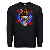 Black American mom skull Premium Sweatshirt - Zillion Design Studio