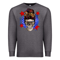 Charcoal Heather American mom skull Premium Sweatshirt - Zillion Design Studio