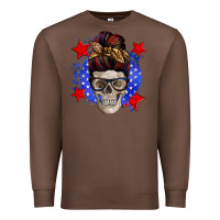 Chestnut American mom skull Premium Sweatshirt - Zillion Design Studio