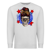Dove Grey American mom skull Premium Sweatshirt - Zillion Design Studio