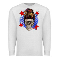 Oatmeal Heather American mom skull Premium Sweatshirt - Zillion Design Studio