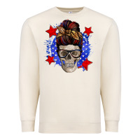 Sandshell American mom skull Premium Sweatshirt - Zillion Design Studio