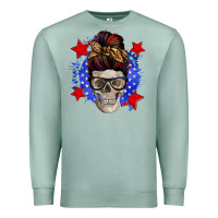 Seafoam American mom skull Premium Sweatshirt - Zillion Design Studio