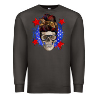 Smoke American mom skull Premium Sweatshirt - Zillion Design Studio
