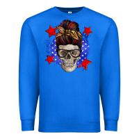 True Royal American mom skull Premium Sweatshirt - Zillion Design Studio