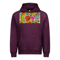Love And Sunflower With Pen And Apple License Plate Template Urban Hoodie | Teevron