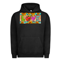Pigment Black love and sunflower with pen and apple license plate template Urban Hoodie - Artiststas