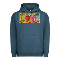 Pigment Midnight Navy love and sunflower with pen and apple license plate template Urban Hoodie - Artiststas