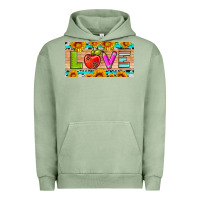 Pigment Oil Green love and sunflower with pen and apple license plate template Urban Hoodie - Artiststas