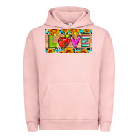 Pigment Salmon love and sunflower with pen and apple license plate template Urban Hoodie - Artiststas