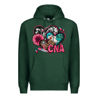 Sports Green certified nursing assistant cna hearts Premium Hoodie - Jasminsmagicworld