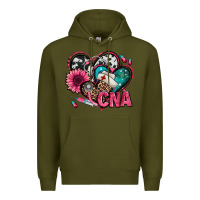 Army Green certified nursing assistant cna hearts Premium Hoodie - Jasminsmagicworld