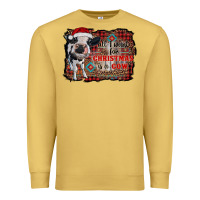 Antique Gold all i want for christmas is a cow aztec Premium Sweatshirt - RanaPortraitStore