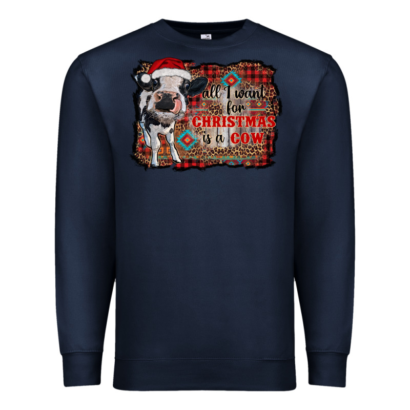 All I Want For Christmas Is A Cow Aztec Premium Sweatshirt by RanaPortraitStore | Teevron