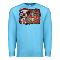Ocean Blue all i want for christmas is a cow aztec Premium Sweatshirt - RanaPortraitStore