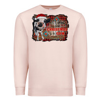 Pale Pink all i want for christmas is a cow aztec Premium Sweatshirt - RanaPortraitStore