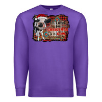 Purple all i want for christmas is a cow aztec Premium Sweatshirt - RanaPortraitStore