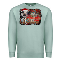 Seafoam all i want for christmas is a cow aztec Premium Sweatshirt - RanaPortraitStore