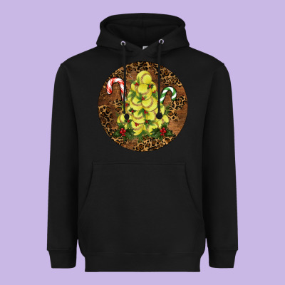 Heavyweight Hoodie Softball leopard christmas