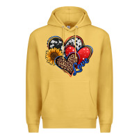Antique Gold 4th of july american hearts Premium Hoodie - Jasminsmagicworld