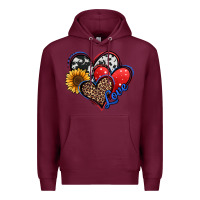 Burgundy 4th of july american hearts Premium Hoodie - Jasminsmagicworld