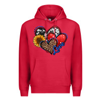 Cardinal 4th of july american hearts Premium Hoodie - Jasminsmagicworld