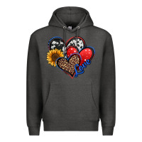 Charcoal Heather 4th of july american hearts Premium Hoodie - Jasminsmagicworld