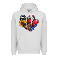 Dove Grey 4th of july american hearts Premium Hoodie - Jasminsmagicworld