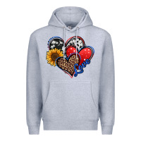 Heather Grey 4th of july american hearts Premium Hoodie - Jasminsmagicworld