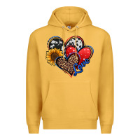 Mustard 4th of july american hearts Premium Hoodie - Jasminsmagicworld