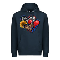 Navy 4th of july american hearts Premium Hoodie - Jasminsmagicworld