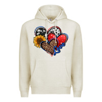Oatmeal Heather 4th of july american hearts Premium Hoodie - Jasminsmagicworld