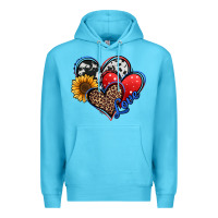 Ocean Blue 4th of july american hearts Premium Hoodie - Jasminsmagicworld