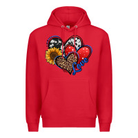 Red 4th of july american hearts Premium Hoodie - Jasminsmagicworld
