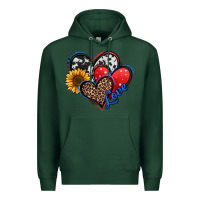 Sports Green 4th of july american hearts Premium Hoodie - Jasminsmagicworld