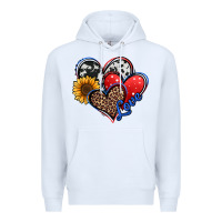 White 4th of july american hearts Premium Hoodie - Jasminsmagicworld