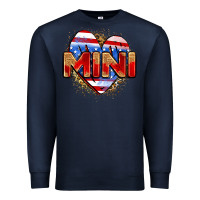 Navy American mini heart Premium Sweatshirt - Zillion Design Studio