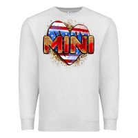 Oatmeal Heather American mini heart Premium Sweatshirt - Zillion Design Studio