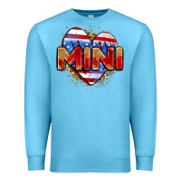 Ocean Blue American mini heart Premium Sweatshirt - Zillion Design Studio