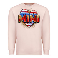 Pale Pink American mini heart Premium Sweatshirt - Zillion Design Studio
