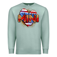 Seafoam American mini heart Premium Sweatshirt - Zillion Design Studio