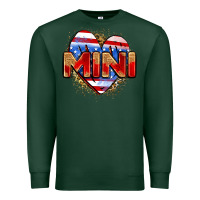 Sports Green American mini heart Premium Sweatshirt - Zillion Design Studio