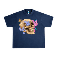 Navy skull flora butterfly Urban Heavy Tee - Artiststas