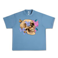 Pebble Blue skull flora butterfly Urban Heavy Tee - Artiststas