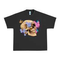 Pigment Black skull flora butterfly Urban Heavy Tee - Artiststas